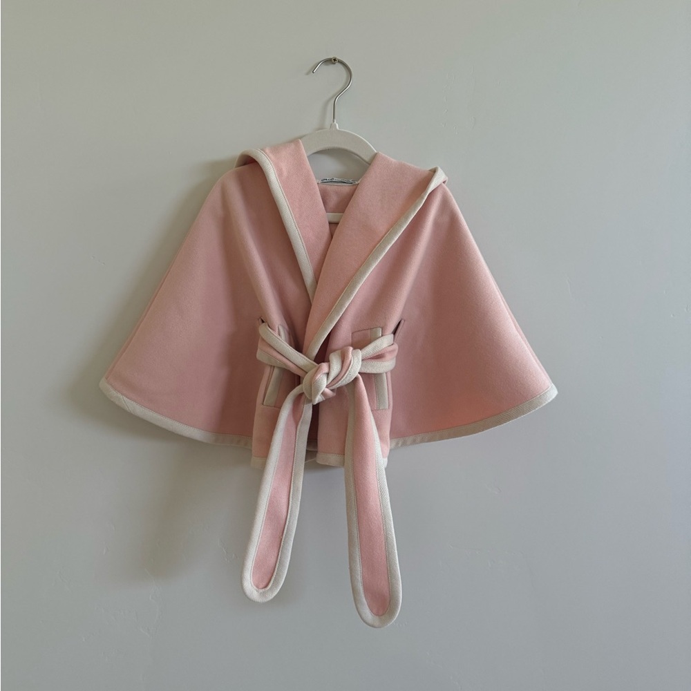 Adorable Pink And Cream Toddler Hooded Cape